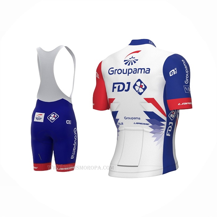 2022 Ropa Ciclismo Groupama FDJ Rojo Azul Mangas Corta y Culotte Corto